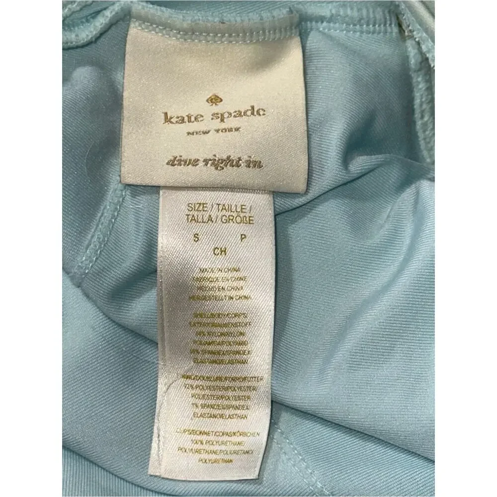 Kate Spade Women’s Size S Caribbean Blue Crescent High Neck One piece Swimsuit